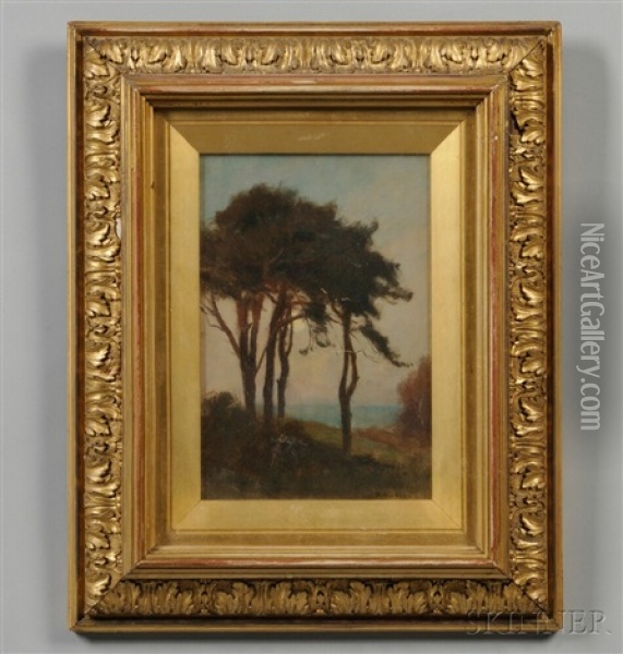 Cypress At Dusk Oil Painting - George Faulkner Wetherbee