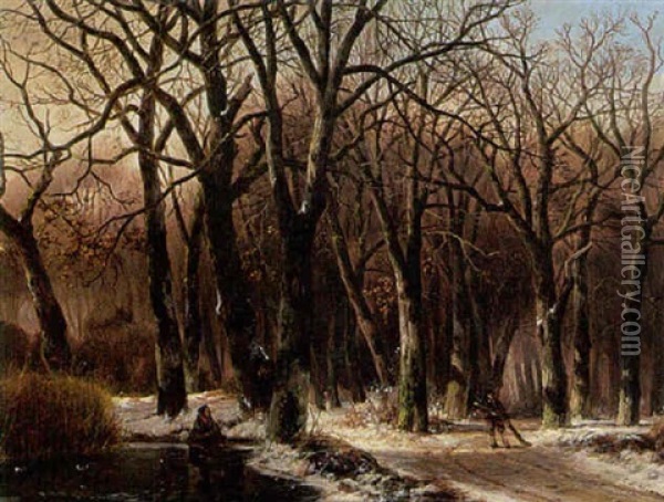 In The Woods Oil Painting - Everardus Benedictus Gregorius Pagano Mirani