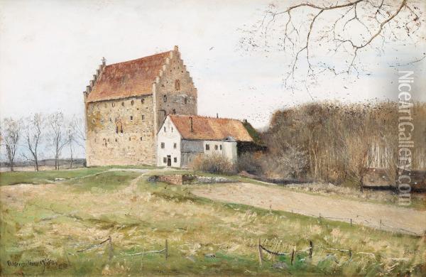 The Medieval Manor Glimmingehus Oil Painting - Olof Hermelin