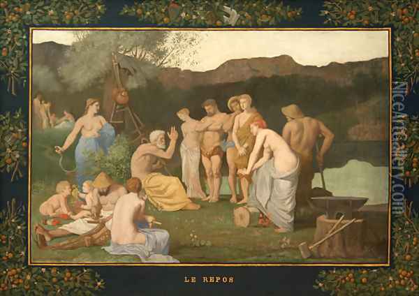 Rest Oil Painting - Pierre-Cecile Puvis De Chavannes