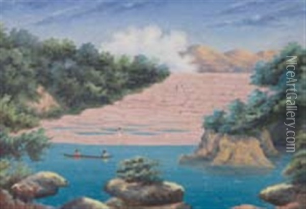 The Pink Terraces Oil Painting - John Philemon Backhouse