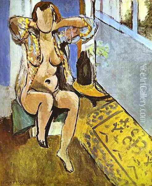 Nude, Spanish Carpet Oil Painting - Henri Matisse