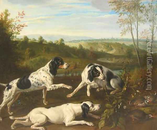 Dogs, sporting and animals Oil Painting - Alexandre-Francois Desportes