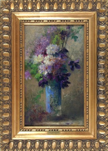 Blumen In Vase Oil Painting - Helene Marie Stromeyer