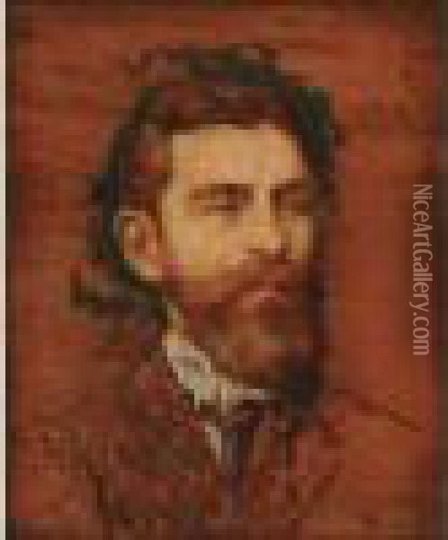 Portrait De Ziem, Circa 1866-1867 Oil Painting - Adolphe Joseph Th. Monticelli