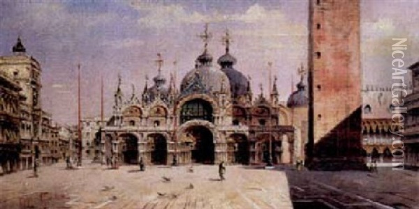 Piazza S. Marco Oil Painting - Marco Grubas