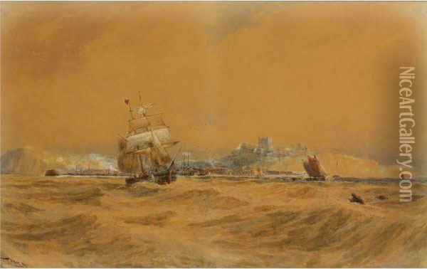 Off Dover Oil Painting - Thomas Bush Hardy