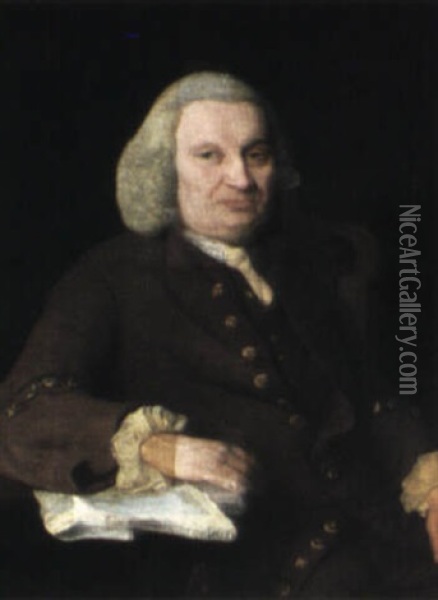 Portrait Of A Gentleman (samuel Johnson?) Oil Painting - Joseph Highmore