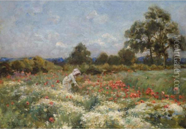 Picking Poppies Oil Painting - Robert Payton Reid