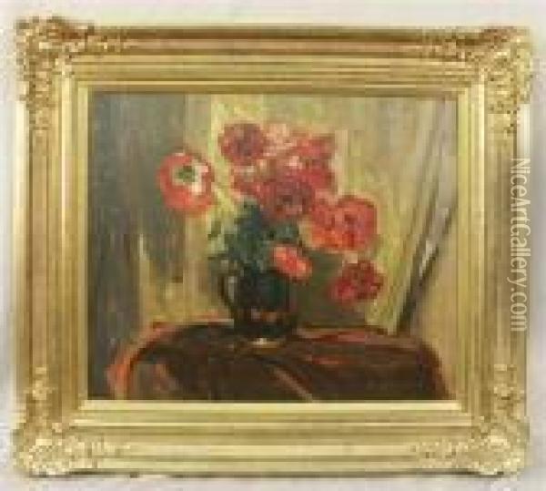 Still Life With Poppies Oil Painting - Joseph Bail
