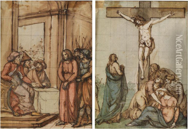Jesus Vor Pilatus Oil Painting - Antonio Lucchese Franchi