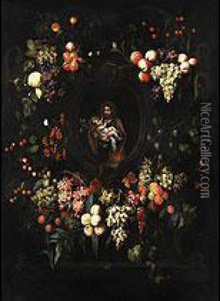 Fruchtestilleben Oil Painting - Frans Van Everbroeck