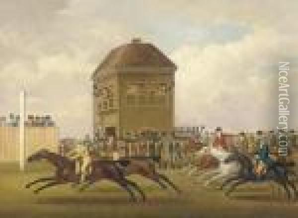 Sir H.t. Vane's Hambletonian Beating Mr. Cookson's Diamond In Thematch For 3,000 Guineas Oil Painting - John Nost Sartorius