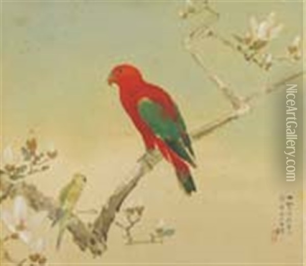 Bright Color By The Tree Oil Painting - Kansetsu Hashimoto