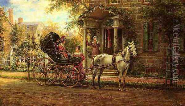 Stopping for a Chat Oil Painting - Edward Lamson Henry
