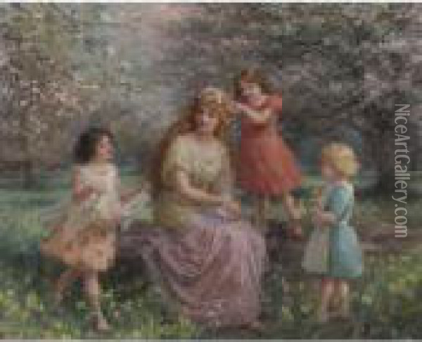 Spring Idyll Oil Painting - Jennie Augusta Brownscombe