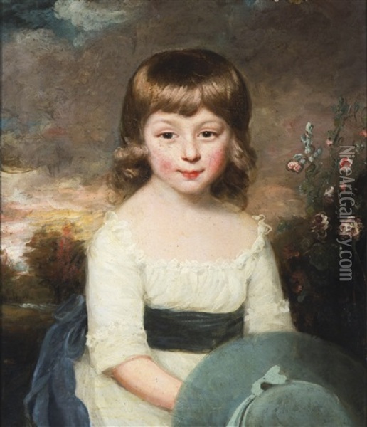 Portrait Of Captain Kean Osborn (1783 - 1813), When A Child Oil Painting - Sir William Beechey