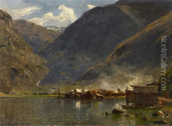 An Der Norwegischen Kuste Oil Painting - Georg Anton Rasmussen