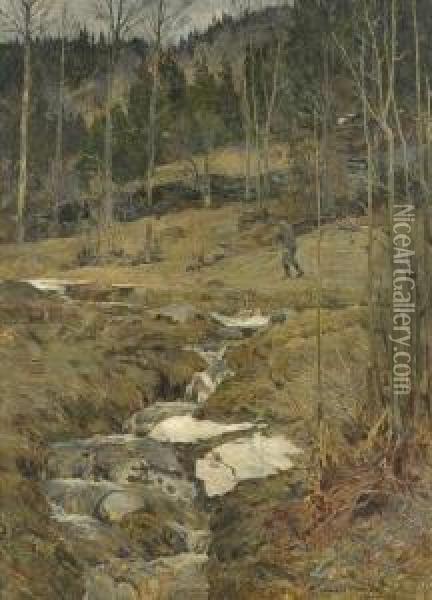 Spring In The Forest Oil Painting - Gerhard Peter Frantz Munthe