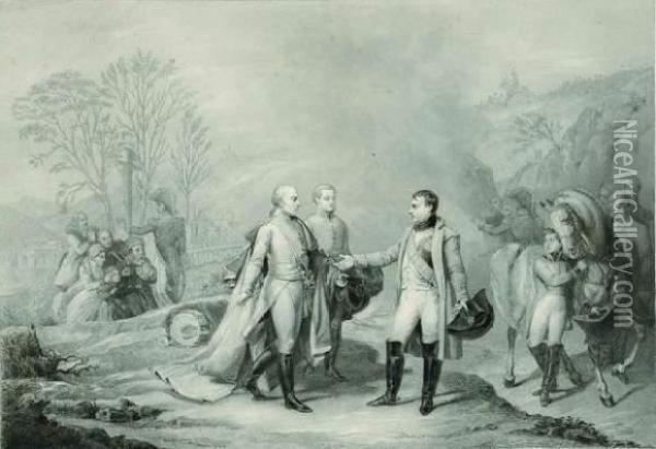  Entrevue De Napoleon Et De 
Francois Ii Apres La Bataille D'austerlitz, 4 Decembre 1805  Oil Painting - Antoine-Jean Gros