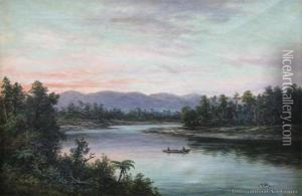 Grey River Oil Painting - William George Baker