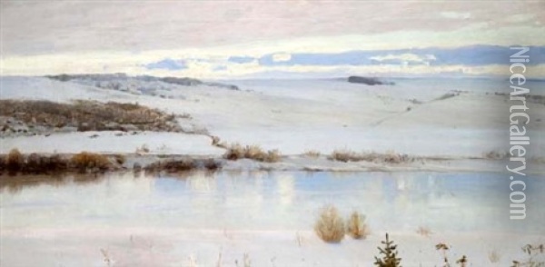First Snow Oil Painting - Vasili Dimitrievich Polenov