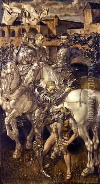 Knights of the Grail Oil Painting - Theodor Baierl