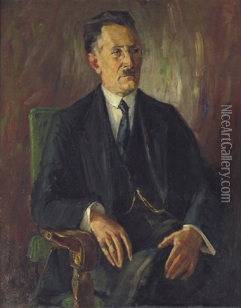 Portrat Eines Sitzenden Herren Oil Painting - Emil Rudolf Weiss