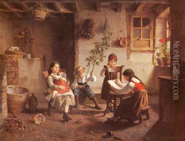 The Reading Lesson Oil Painting - Paul Seignac