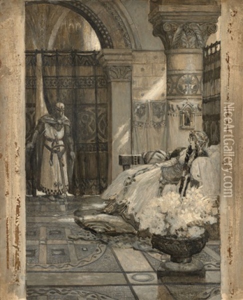 Deux Projets Pour L'illustration De 'la Princesse Lointaine' D'edmond Rostand Oil Painting - Auguste Francois (Marie) Gorguet