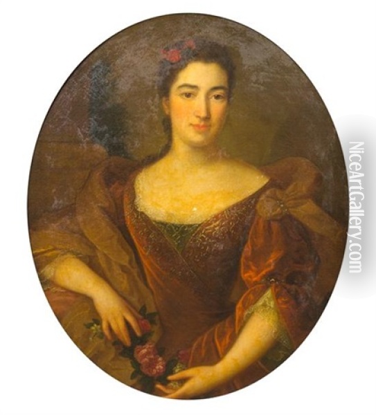 Portrait Of A Woman Oil Painting - Hyacinthe Rigaud
