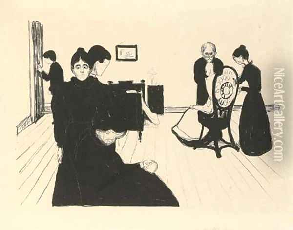 Death in the Sickroom Oil Painting - Edvard Munch