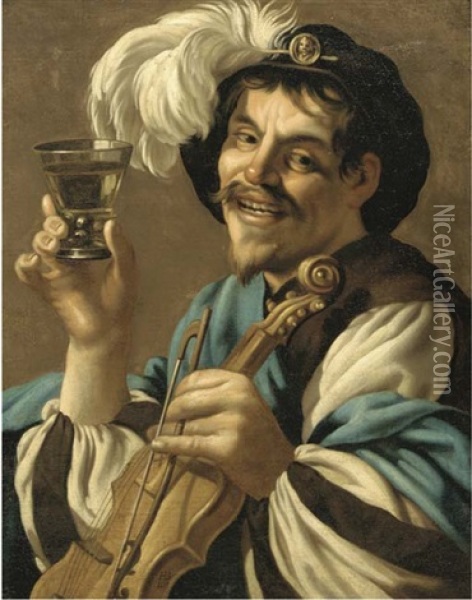 The Merry Drinker Oil Painting - Hendrick Ter Brugghen