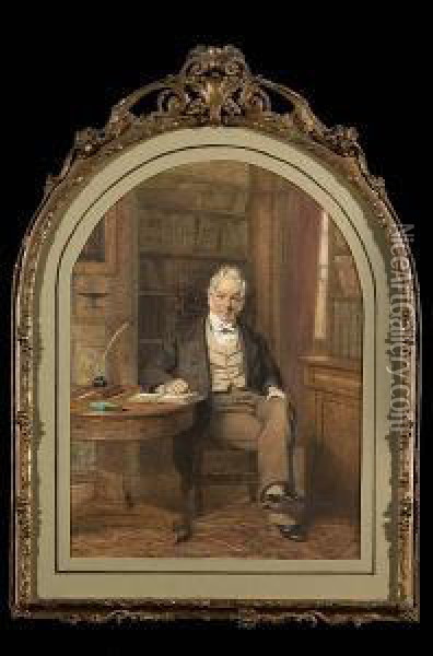Portrait Of Edward Hicks Of Lymington, Hampshire Oil Painting - George Elgar Hicks