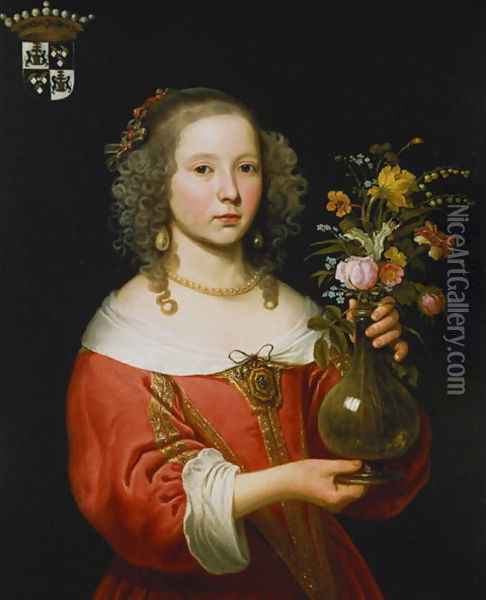 Portrait of a Young Girl Oil Painting - Abraham van den Tempel