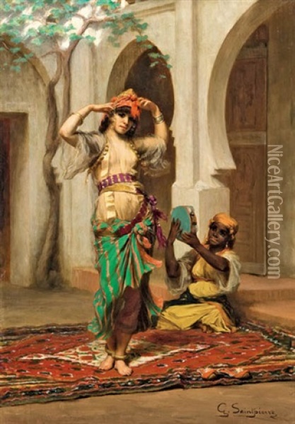 Orientalische Tanzerin Oil Painting - Gaston Casimir Saint-Pierre