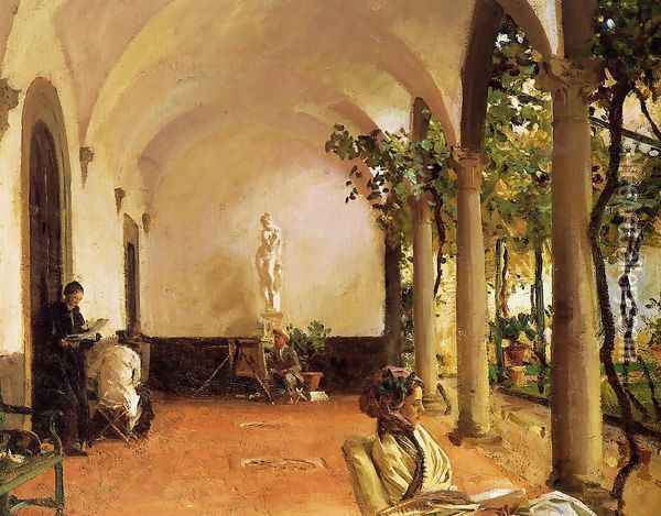 Villa Torre Galli: The Loggia Oil Painting - John Singer Sargent