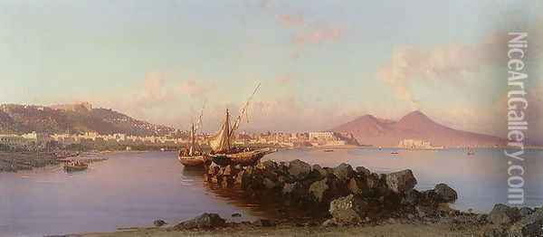 View of the Bay of Naples Oil Painting - Alessandro la Volpe