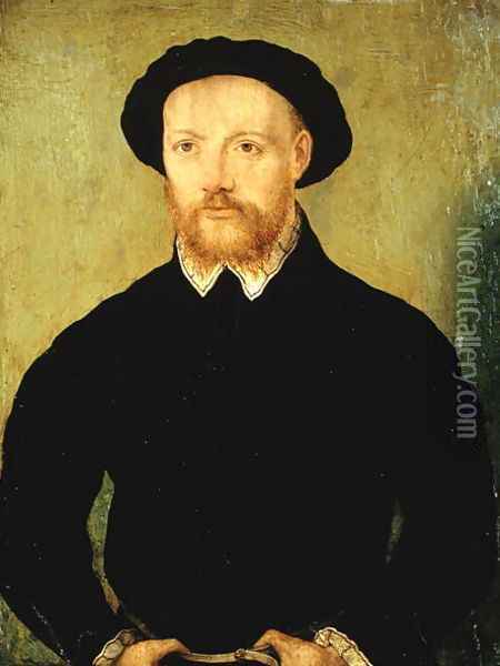 Man with a Red Beard Oil Painting - Corneille De Lyon