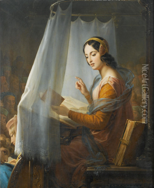 Novella D'andrea Oil Painting - Marie Eleonore Godefroid