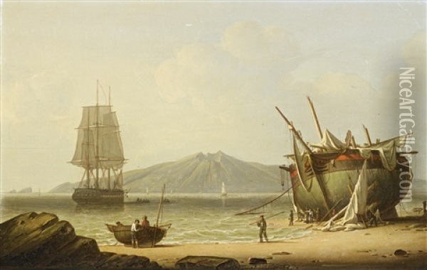 Coastal View Near Greenock Oil Painting - Robert Salmon
