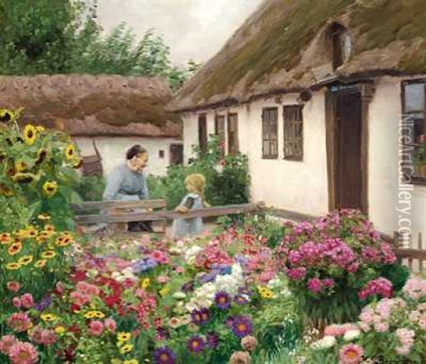 Havemandens Blomster Oil Painting - Hans Andersen Brendekilde