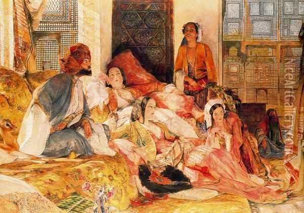The hareem Oil Painting - John Frederick Lewis