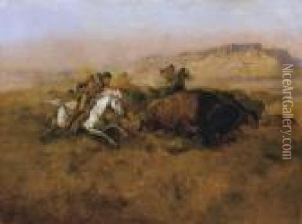 Buffalo Hunt No. 12 Oil Painting - Charles Marion Russell