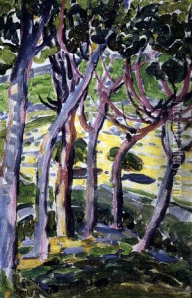 Trees Oil Painting - Emily Carr