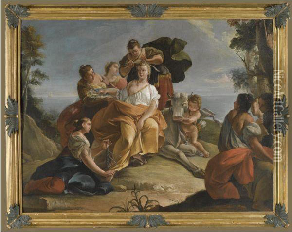 The Rape Of Europa Oil Painting - Francesco Fontebasso