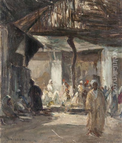Im Marrokanischen Souk Oil Painting - Louis-Edouard Brindeau de Jarny