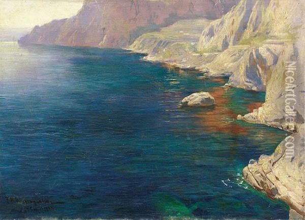 Capri - W Pelnym Sloncu Oil Painting - Feliks M. Wygrzywalski