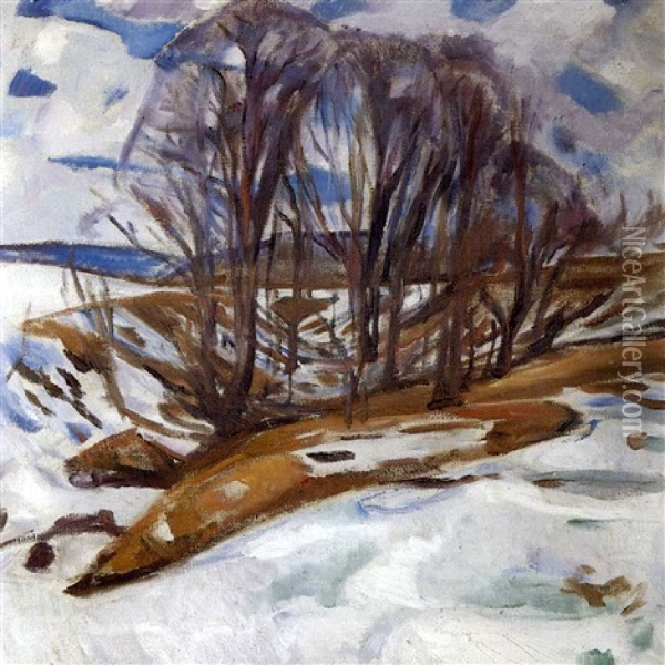 Melting Snow Oil Painting - Edvard Munch