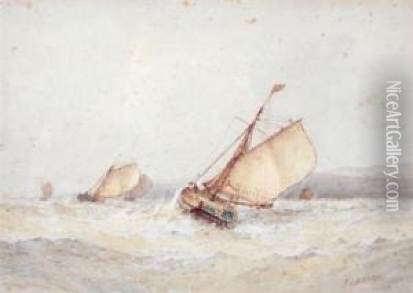Rough Sea Oil Painting - Frederick James Aldridge